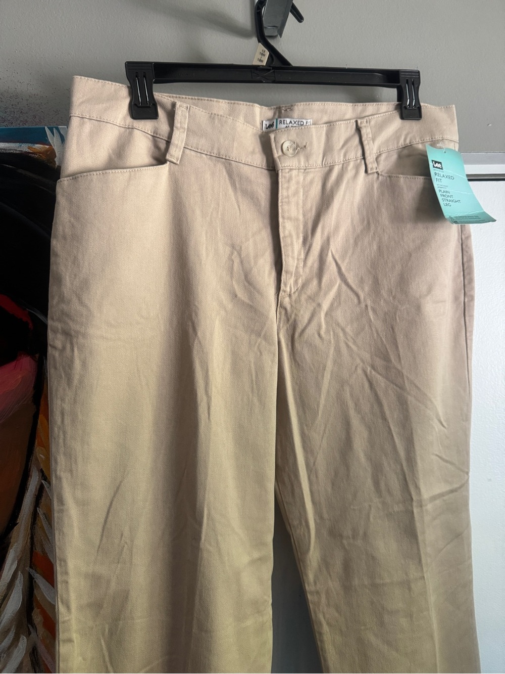 NWT Lee Relaxed Fit Plain Front Straight Leg Khaki Pants 16 Long - Picture 6 of 8